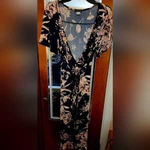 Size L Venus dress, stretch beautiful dress in plum and beige colors